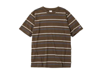 Champion Short Sleeve Striped T-Shirt "Heather Brown"