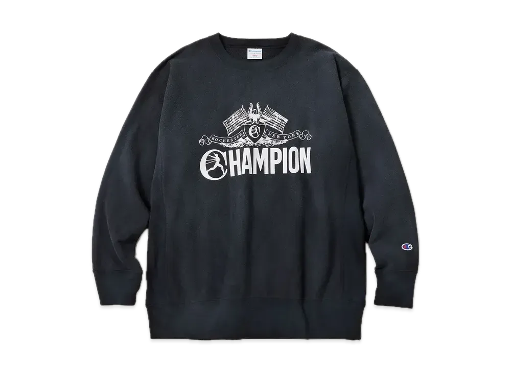 Champion Reverse Weave Crew Neck Sweatshirt "Black"