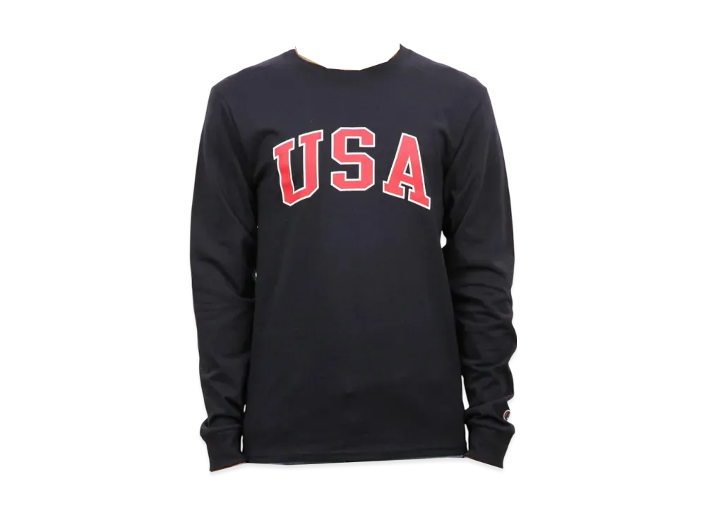 Champion Cotton Long Sleeve Tee "Navy"