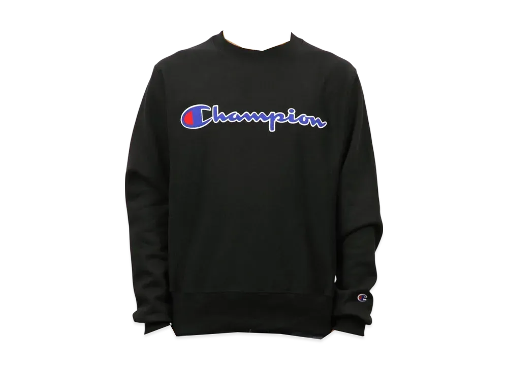 Champion Reverse Weave Heavyweight 12Oz Graphic Crew Sweat "Black"