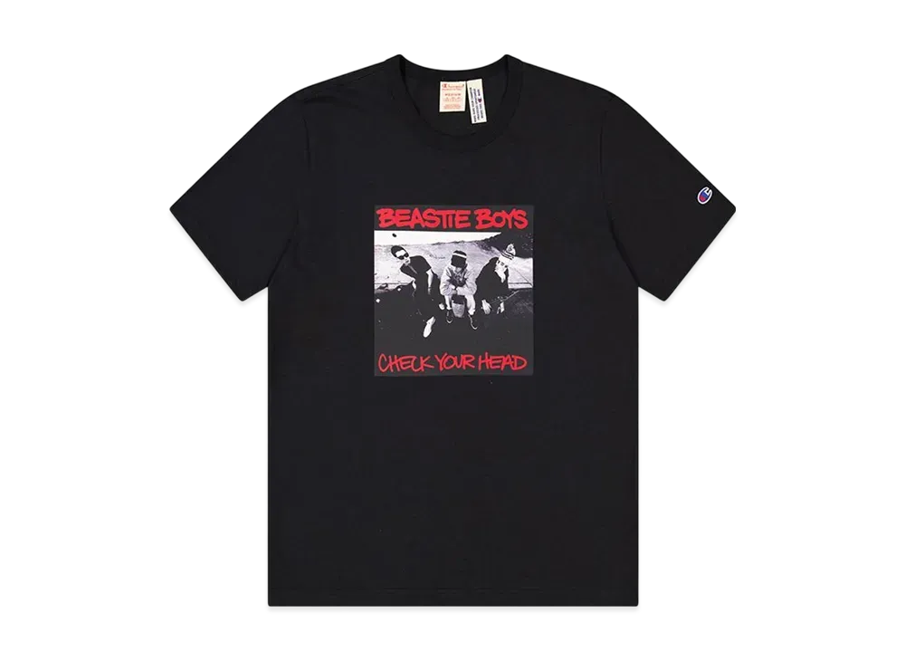 Champion x Beastie Athletic Jersey Combed Check Your Head Crewneck T-Shirt "Black"