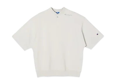 Champion x N.HOOLYWOOD Short Sleeve Henley T-Shirt "Light Gray"