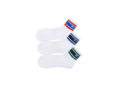 Champion 3-Pair Quarter Length Socks "White"