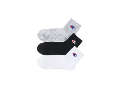 Champion 3-Pair Quarter Length Socks "Monotone Assortment"