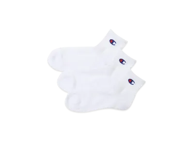 Champion 3-Pair Quarter Length Socks "White"