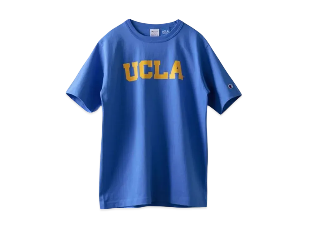 Champion T1011 Tee Ten Eleven Short Sleeve T-Shirt Made In USA UCLA Heavy Weight "Light Blue"