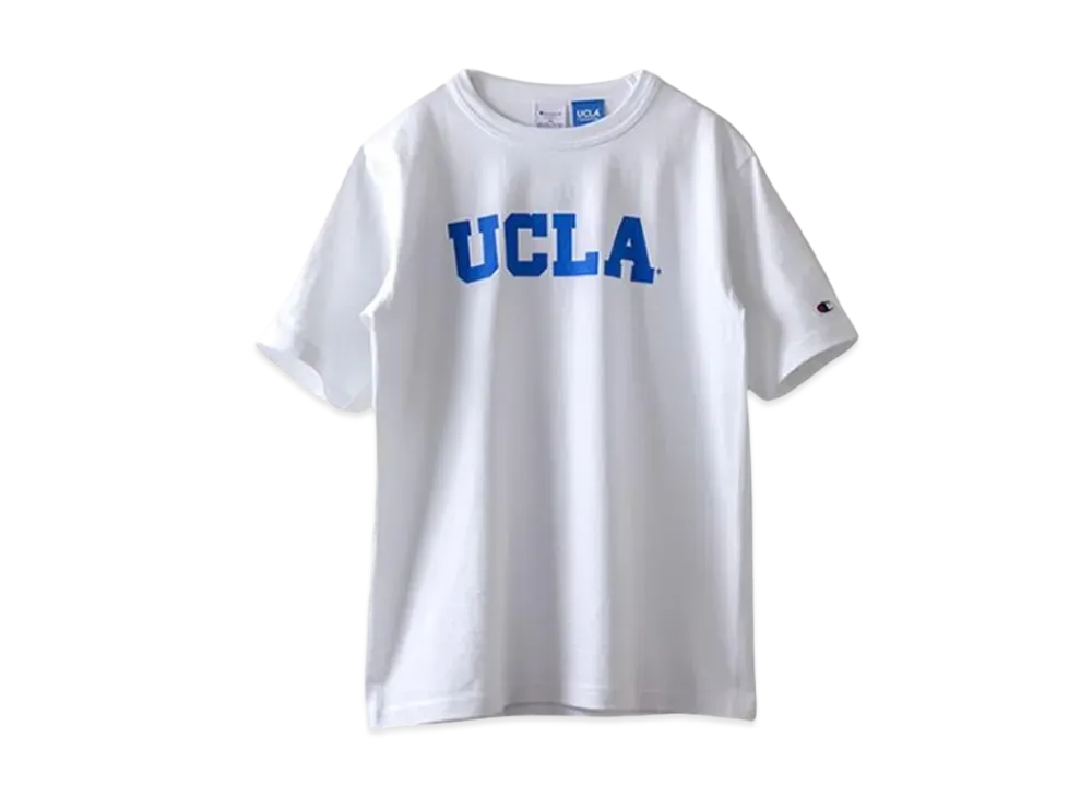 Champion T1011 Tee Ten Eleven Short Sleeve T-Shirt Made In USA UCLA Heavy Weight "White"
