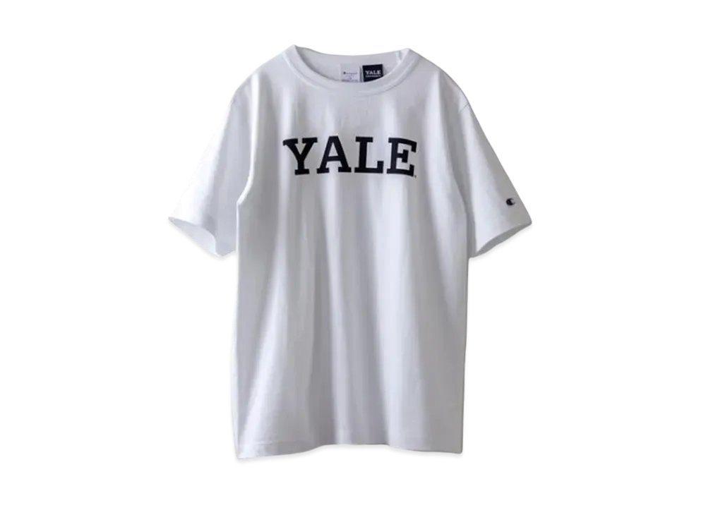 Champion T1011 T1011 Short Sleeve T-Shirt Made In USA YALE Heavy Weight "White"