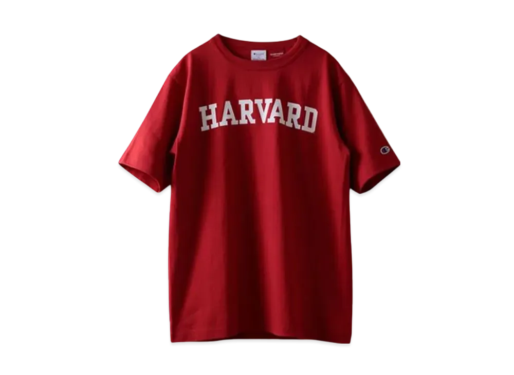Champion T1011 Tee Ten Eleven Short Sleeve T-Shirt Made In USA HARVARD Heavy Weight "Cardinal"