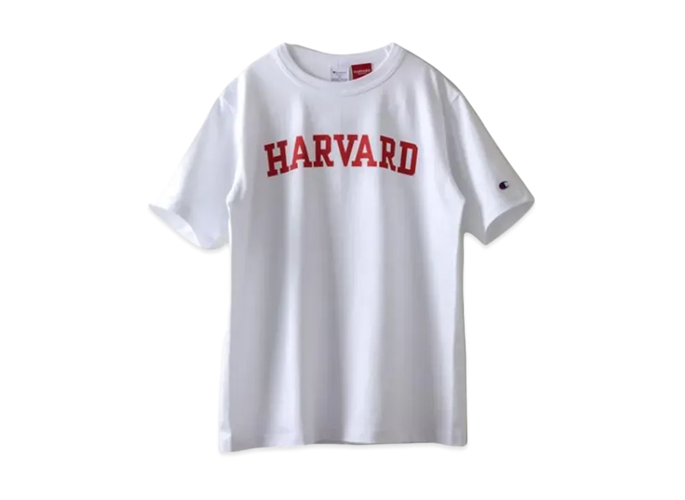 Champion T1011 Tee Ten Eleven Short Sleeve T-Shirt Made In USA HARVARD Heavy Weight "White"