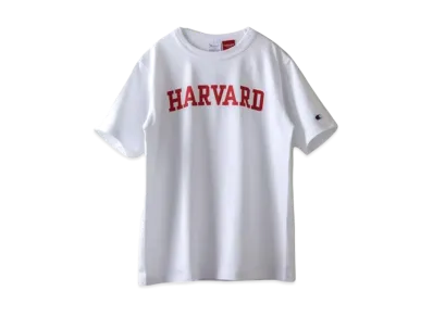 Champion T1011 Tee Ten Eleven Short Sleeve T-Shirt Made In USA HARVARD Heavy Weight "White"