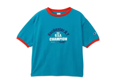 Champion Women's Short Sleeve Ringer T-Shirt 25SS "Teal Blue"