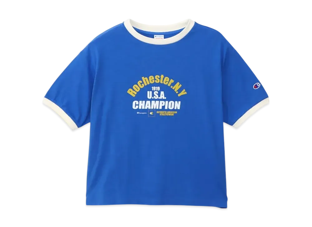 Champion Women's Short Sleeve Ringer T-Shirt 25SS "Mediterranean Blue"