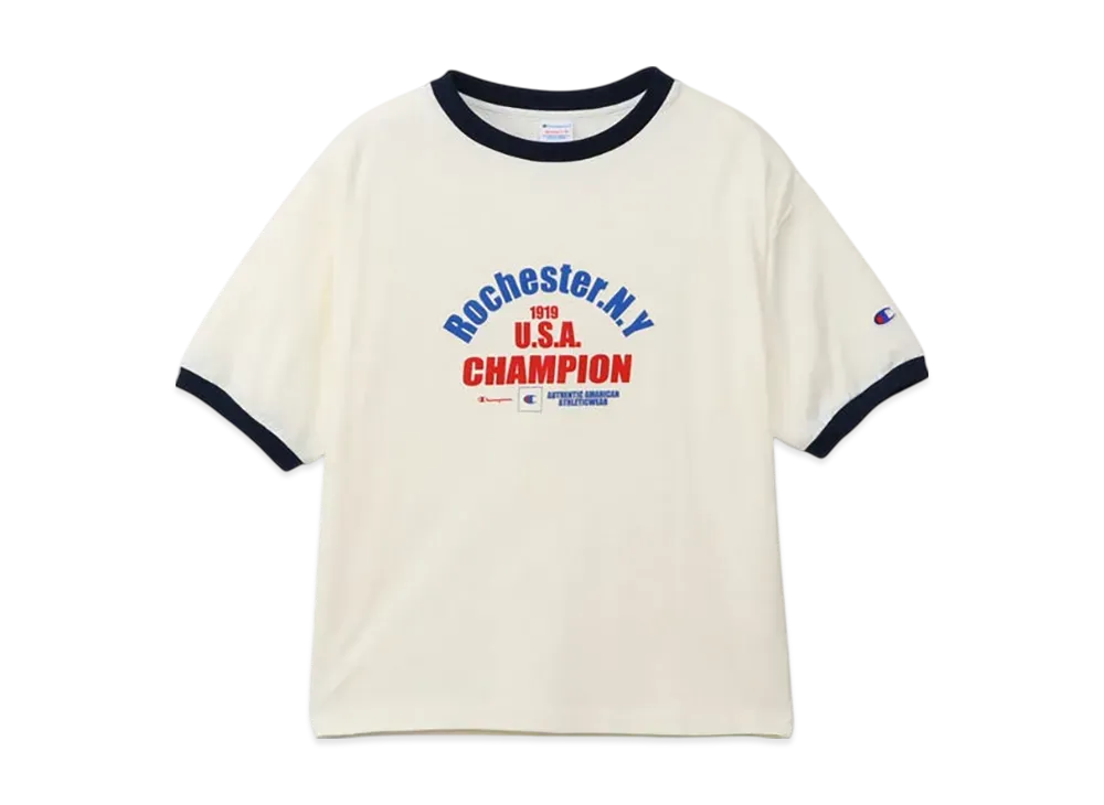 Champion Women's Short Sleeve Ringer T-Shirt 25SS "Pale White"