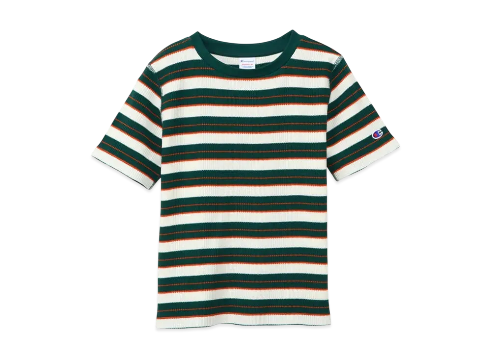Champion Women's Striped Short Sleeve T-Shirt 25SS "Mid Green"