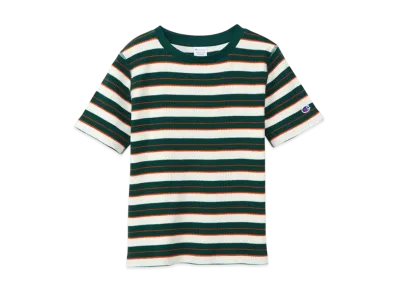 Champion Women's Striped Short Sleeve T-Shirt 25SS "Mid Green"