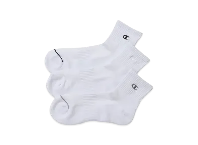 Champion 3 Pairs Quarter Length Socks "White"