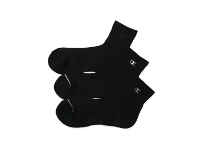 Champion 3 Pairs Quarter Length Socks "Black"