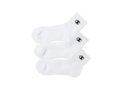 Champion 3 Pairs Quarter Length Socks "White"