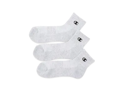 Champion 3 Pairs Quarter Length Socks "Silver Gray"