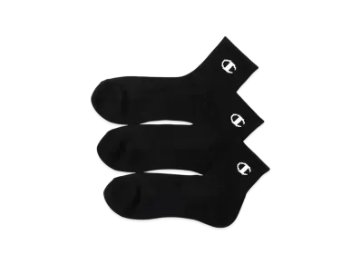 Champion 3 Pairs Quarter Length Socks "Black"