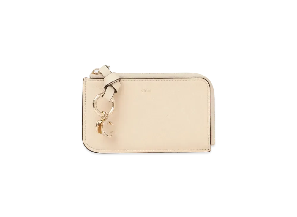 Chloe Alphabet wallet in grained leather "Sweet Beige"