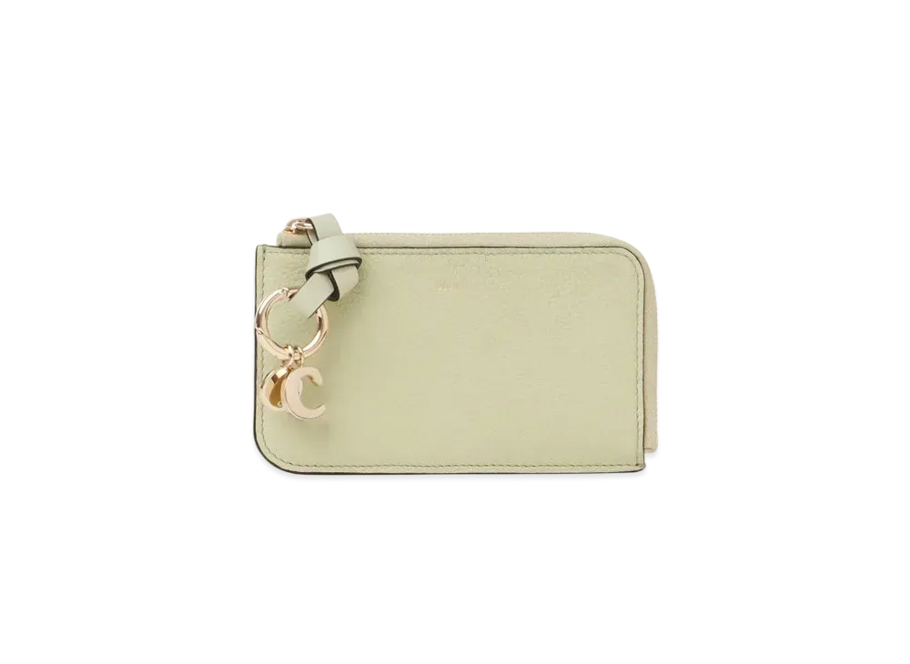 Chloe Alphabet wallet in grained leather "Light Eucalyptus"