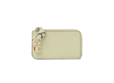 Chloe Alphabet wallet in grained leather "Light Eucalyptus"