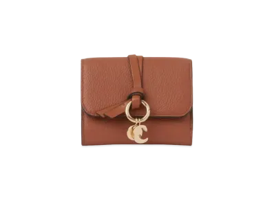 Chloe Alphabet Small Tri-Fold Grained&Shiny Calfskin "Tan"