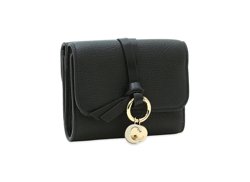 Chloe Alphabet Small Tri Fold "Black"