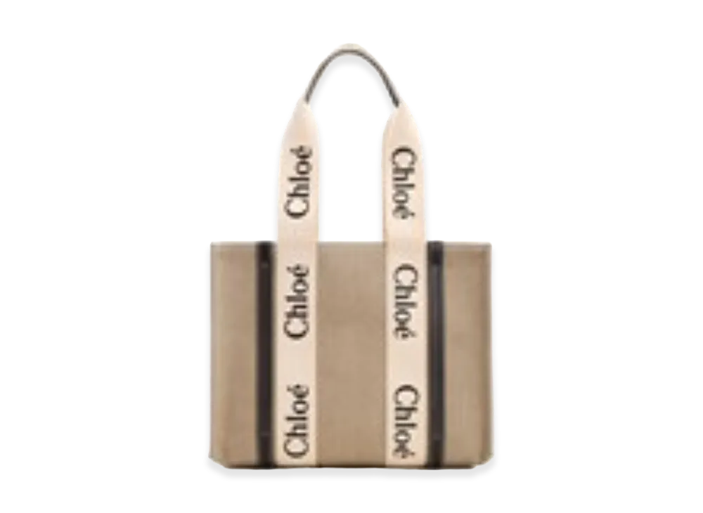 Chloe Women's Canvas Medium Woody Shopping Bag "Beige"