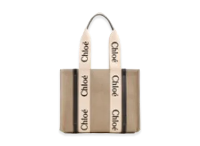 Chloe Women's Canvas Medium Woody Shopping Bag "Beige"