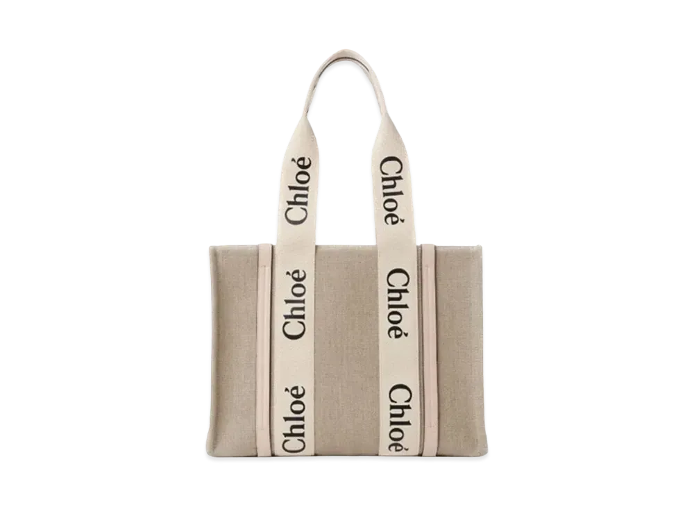 Chloe Medium Woody Tote Bag "Cement Pink"