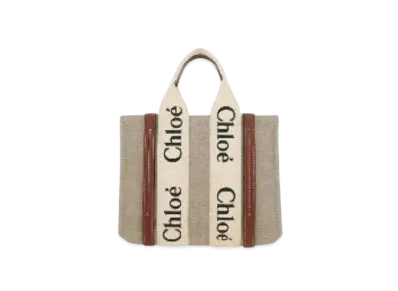 Chloe Small Woody Tote Bag "White/Brown"