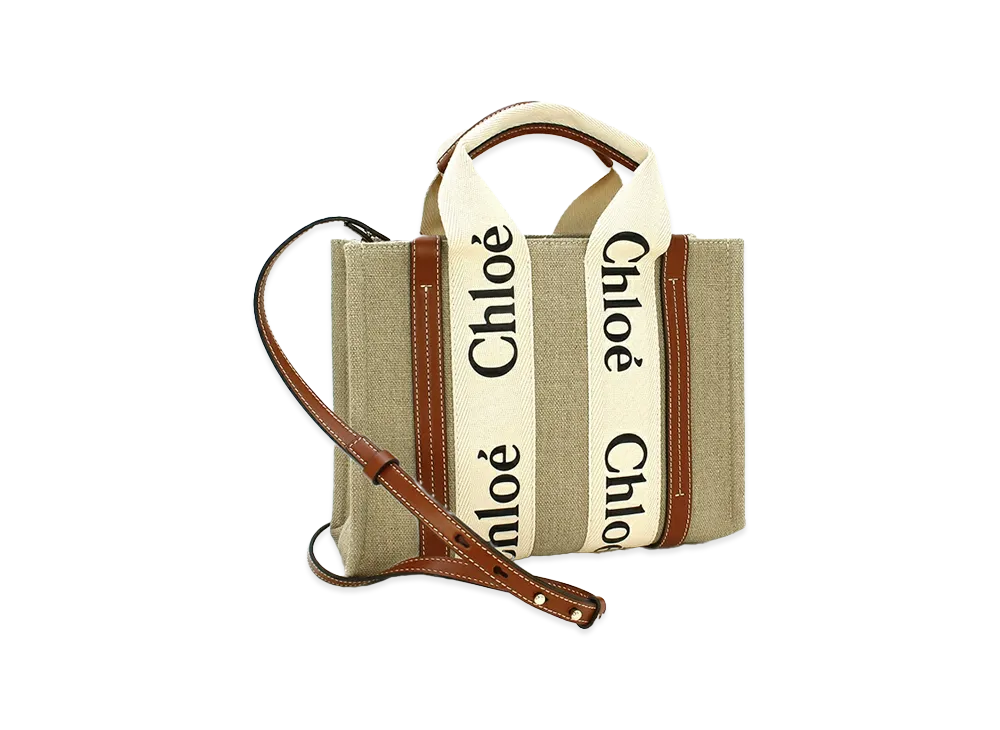 Chloe Women's Woody Small Tote Bag "White/Brown1"