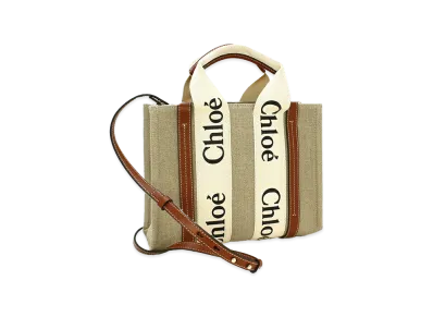 Chloe Women's Woody Small Tote Bag "White/Brown1"