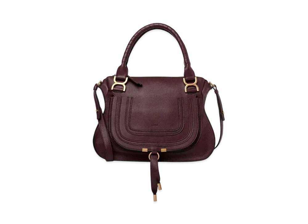 Chloe Marcie Bag In Grained Leather "Dimness Purple"