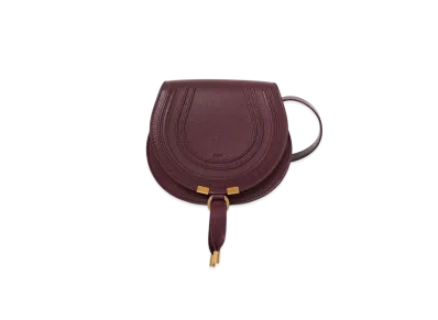 Chloe Small Marcie Saddle Bag In Grained Leather "Dimness Purple"