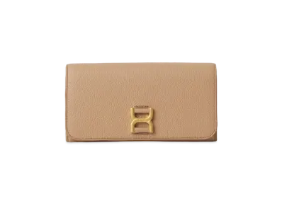 Chloe Marcie Long Wallet With Flap Grained Calfskin "Light Tan"