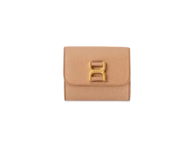Chloe Marcie Small Tri-Fold Grained Calfskin "Light Tan"