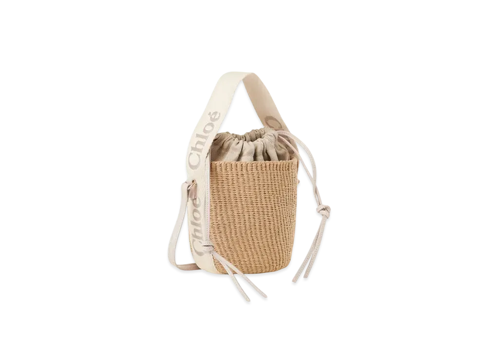 Chloe Small Woody Basket In Natural Fibers "Wild Grey"