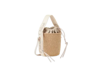 Chloe Small Woody Basket In Natural Fibers "Wild Grey"