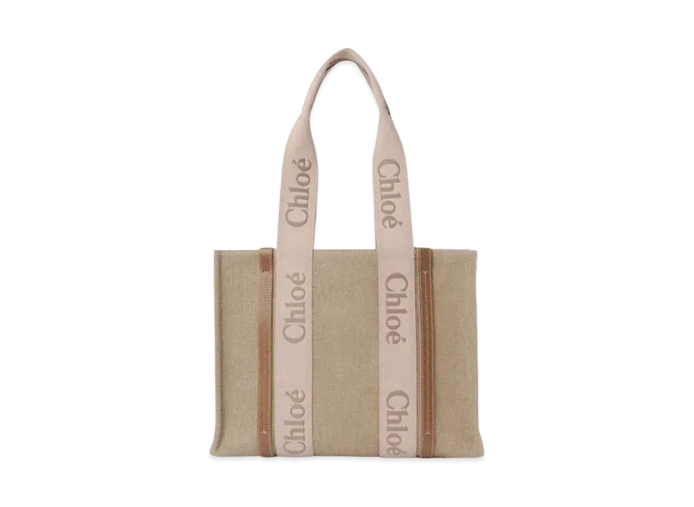 Chloe Medium Woody Tote Bag "Blushy Beige"