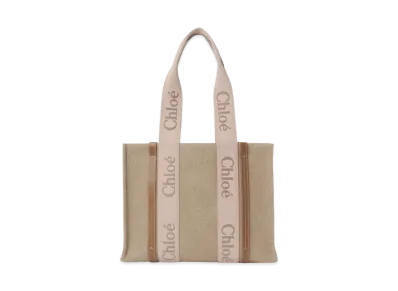 Chloe Medium Woody Tote Bag "Blushy Beige"