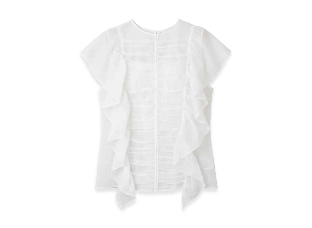 Chloe Women's Sleeveless Ruffle Top "White"