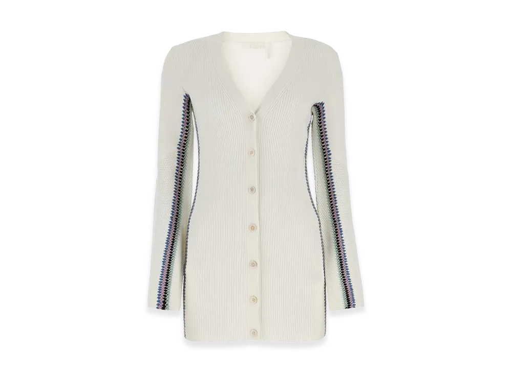 Chloe Women's Wool Cardigan "White"