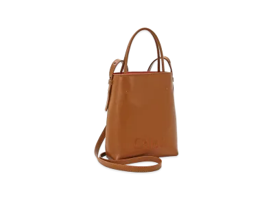 Chloe Sense Micro Tote Bag Shiny Calfskin "Caramel"