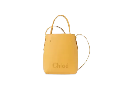 Chloe Sense Micro Tote Bag Shiny Calfskin "Honey Gold"