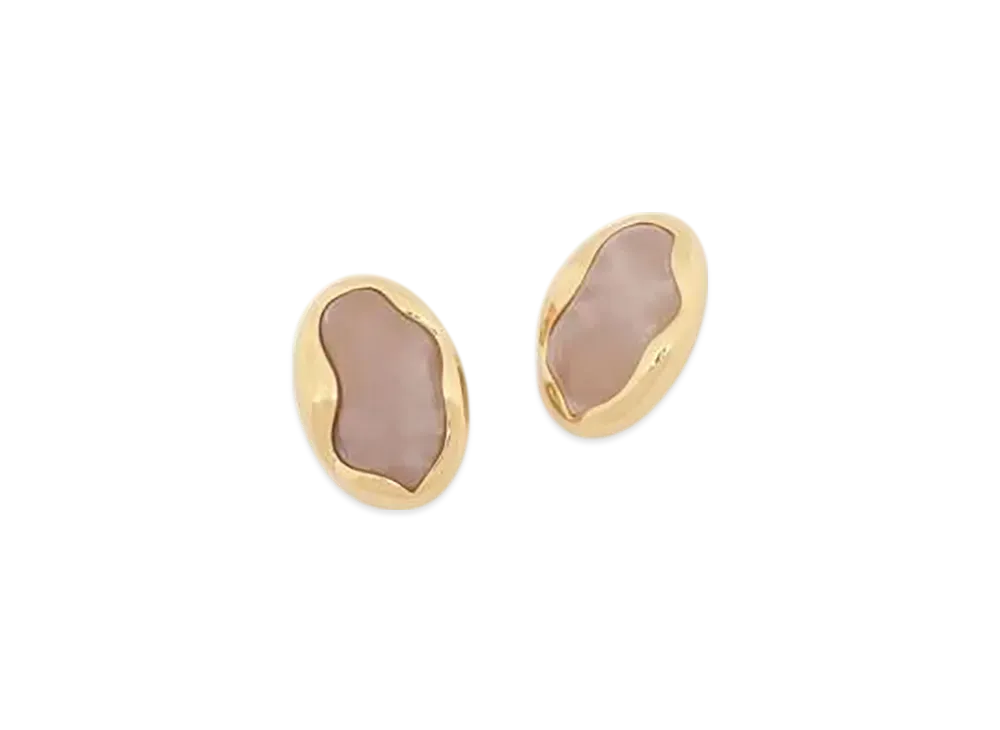 Chloe Sybil Earrings "Bright Gold/Rose Quartz"