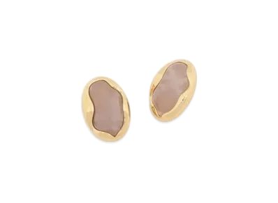 Chloe Sybil Earrings "Bright Gold/Rose Quartz"
